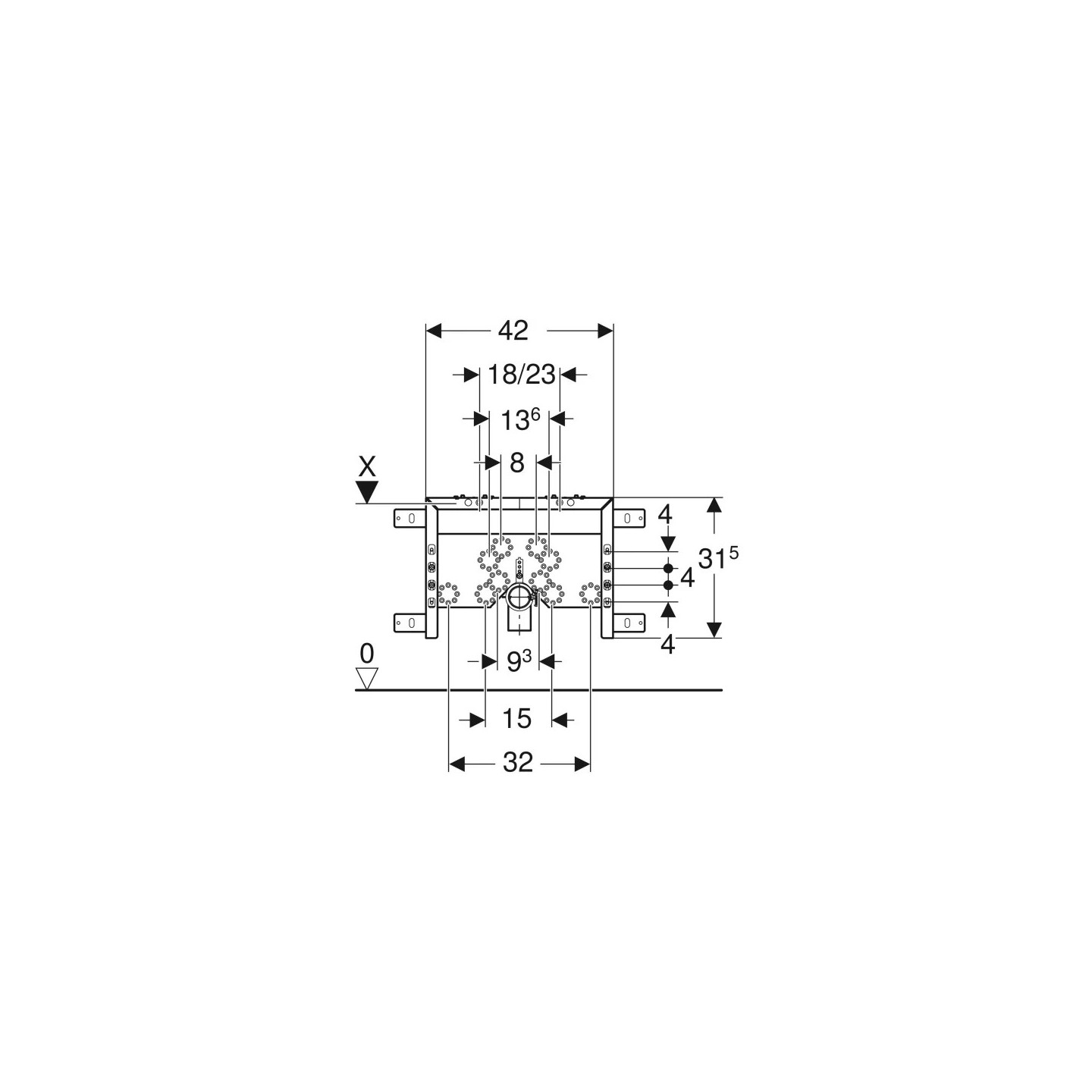 MODULO COMBIFIX VERNICIATO PER BIDET SOSPESI GEBERIT 457.608.00.5